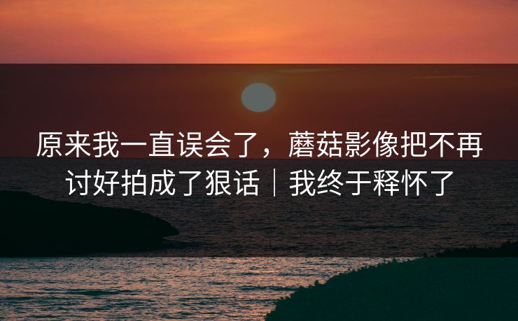 原来我一直误会了,蘑菇影像把不再讨好拍成了狠话|我终于释怀了 原来我一直误会了,蘑菇影像把不再讨好拍成了狠话|我终于释怀了