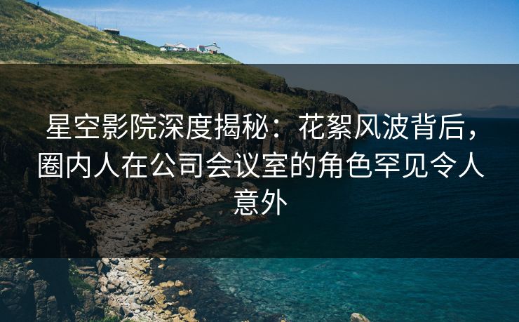 星空影院深度揭秘：花絮风波背后，圈内人在公司会议室的角色罕见令人意外